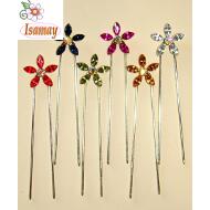 PINCHO MOÑO PLATEADO FLOR LAGRIMAS CRISTAL PIEDRAS COLORES