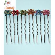 PINCHO MOÑO PLATA RAMILLETE DE FLORES EN STRASS