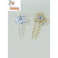 PINCHO MOÑO ORO / PLATA FLOR METAL STRASS