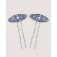 PINCHO MOÑO PLATA VIEJA OVALO LABRADO 1 STRASS