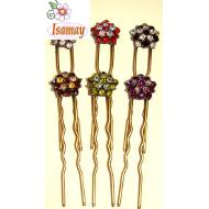 PINCHO MOÑO RHODIO ROSETON PIEDRAS COLORES