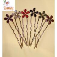 PINCHO MOÑO FLOR STRASS PIEDRAS COLOR PEQUEÑAS
