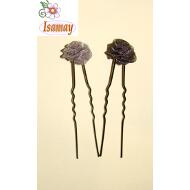 PINCHO MOÑO ROSA MALLA METAL 2 TONOS PLATA