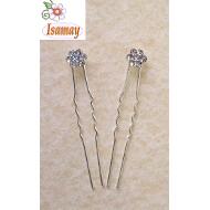PINCHO MOÑO PLATEADO FLOR STRASS CRISTAL