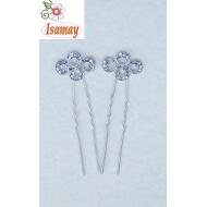PINCHO MOÑO PLATA 4 CIRCULOS HUECOS STRASS