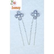 PINCHO MOÑO PLATA TREBOL 4 HOJAS HUECO CRISTAL