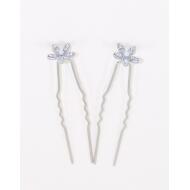 PINCHO MOÑO FLOR PEQUEÑA PLATA CON PERLITA CENTRAL