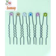 PINCHO MOÑO NEGRO CON ZIG ZAG FLOR STRASS COLOR