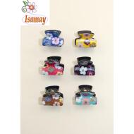 PINZA MINI ACETATO CUADRADA ESTAMPADO FLORES