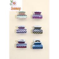 PINZA MINI ACETATO ESTAMPADO ZIG ZAG