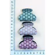 PINZA ACRILICA MEDIANA PULSADOR ESTAMPADO CONCHAS