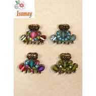 PINZA BRONCE PIEDRAS LAGRIMA COLORES