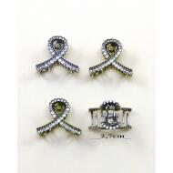 PINZA METAL PEQ ORO VIEJO / PLATA VIEJA LOOP PEQUEÑO STRASS CRISTAL