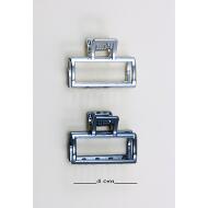 PINZA METAL PLATA / RHODIO RECTANGULO HUECO