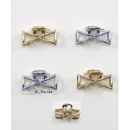 PINZA METAL ORO / PLATA LAZO RECTANGULAR