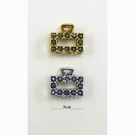 PINZA METAL ORO VIEJO / PLATA VIEJA RECTANGULO FLORES HEMATITE