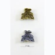 PINZA METAL ORO VIEJO / PLATA VIEJA HOJAS LABRADAS