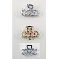 PINZA METAL ORO / PLATA CIRCULOS