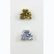 PINZA METAL ORO VIEJO / PLATA VIEJA FLORES LABRADAS
