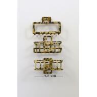 PINZA METAL RECTANGULAR ESMALTADA ANIMAL PRINT