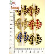 PINZA ORO VIEJO MARIPOSA CALADA PIEDRAS COLORES