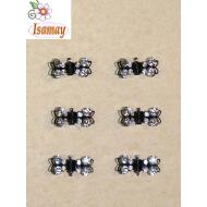 MINI PINZA METAL NEGRA MARIPOSA STRAS BLANCO