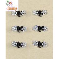 MINI PINZA METAL NEGRA FLOR STRAS 1 PERLA