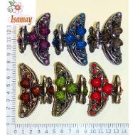 PINZA METAL 2 TONOS 7CM TREBOL SURTIDO COLOR