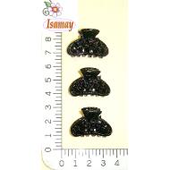 PINZA METAL NEGRA PEQUEÑA STRASS NEGRO