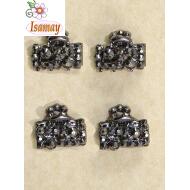 PINZA PEQUEÑA RHODIO PIEDRAS HEMATITE