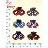 PINZA STRASS NEGRA OCHOS STRASS COLORES