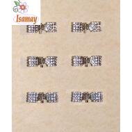 PINZA METAL MINI PLATA CUADRADO CRISTAL
