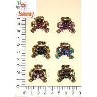 PINZA PEQUEÑA BRONCE LAZO PIEDRAS COLORES