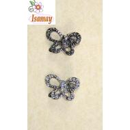 PINZA LATERAL MARIPOSA STRASS RHODIO / PLATA