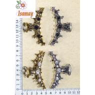 PINZA METAL CORONA STRASS