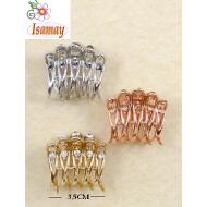 PINZA ONDAS 3 TONOS METAL CON STRASS