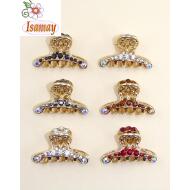 PINZA MEDIANA DORADA 5 COLORES STRASS