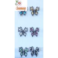 PINZA METAL MARIPOSA ENVEJECIDA STRASS COLOR