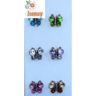 PINZA COBRE MARIPOSA PIEDRAS COLORES