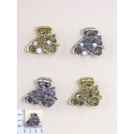 PINZA PEQUEÑA STRASS ORO VIEJO / PLATA VIEJA HOJA STRASS