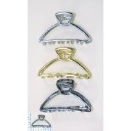 PINZA GRAN MODELO ORO / PLATA / RHODIO TRIANGULO HUECO PULSADOR