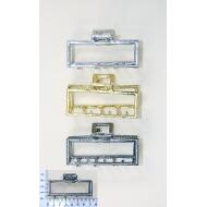 PINZA GRAN MODELO ORO / PLATA / RHODIO RECTANGULO HUECO PULSADOR