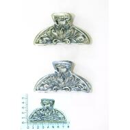PINZA METAL ORO VIEJO / PLATA VIEJA LABRADA FLORES Y HOJAS