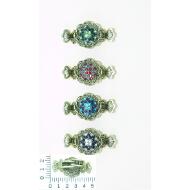 PINZA SUJETAPAÑUELO BRONCE ROSETON STRASS BICOLOR