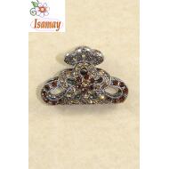 PINZA PLATA MEDIANA PIEDRAS AMBAR