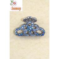 PINZA PLATA MEDIANA PIEDRAS AZULES