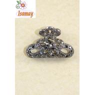 PINZA PLATA MEDIANA PIEDRAS NEGRAS