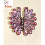 PINZA MARGARITA GRANDE METAL PIEDRAS ROSA