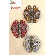 PINZA METAL GRANDE ESMALTE CON PIEDRAS