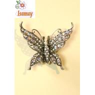 PINZA GRANDE MARIPOSA PIEDRAS AB BLANCAS